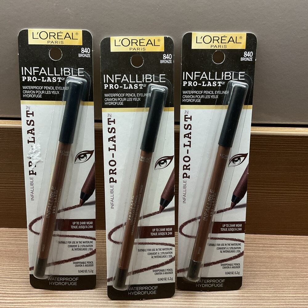L'Oreal Paris Makeup Infallible Pro-Last Pencil Eyeliner Waterproof 840 Lot 3